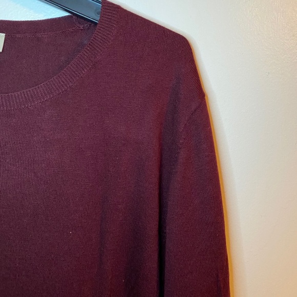 NWT Loft maroon mixed media sweater w navy line XL - Picture 3 of 13
